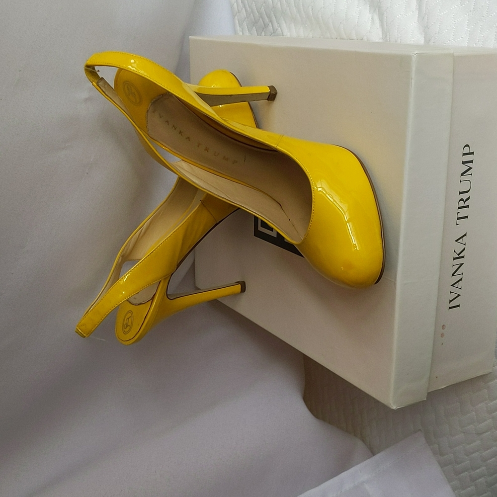 Yellow high heels